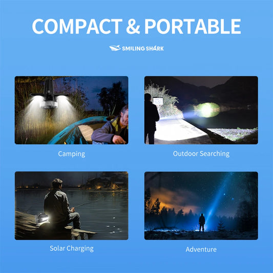 Smiling Shark Rechargeable Camping Lantern – USB-C Portable Lightweight Outdoor Light