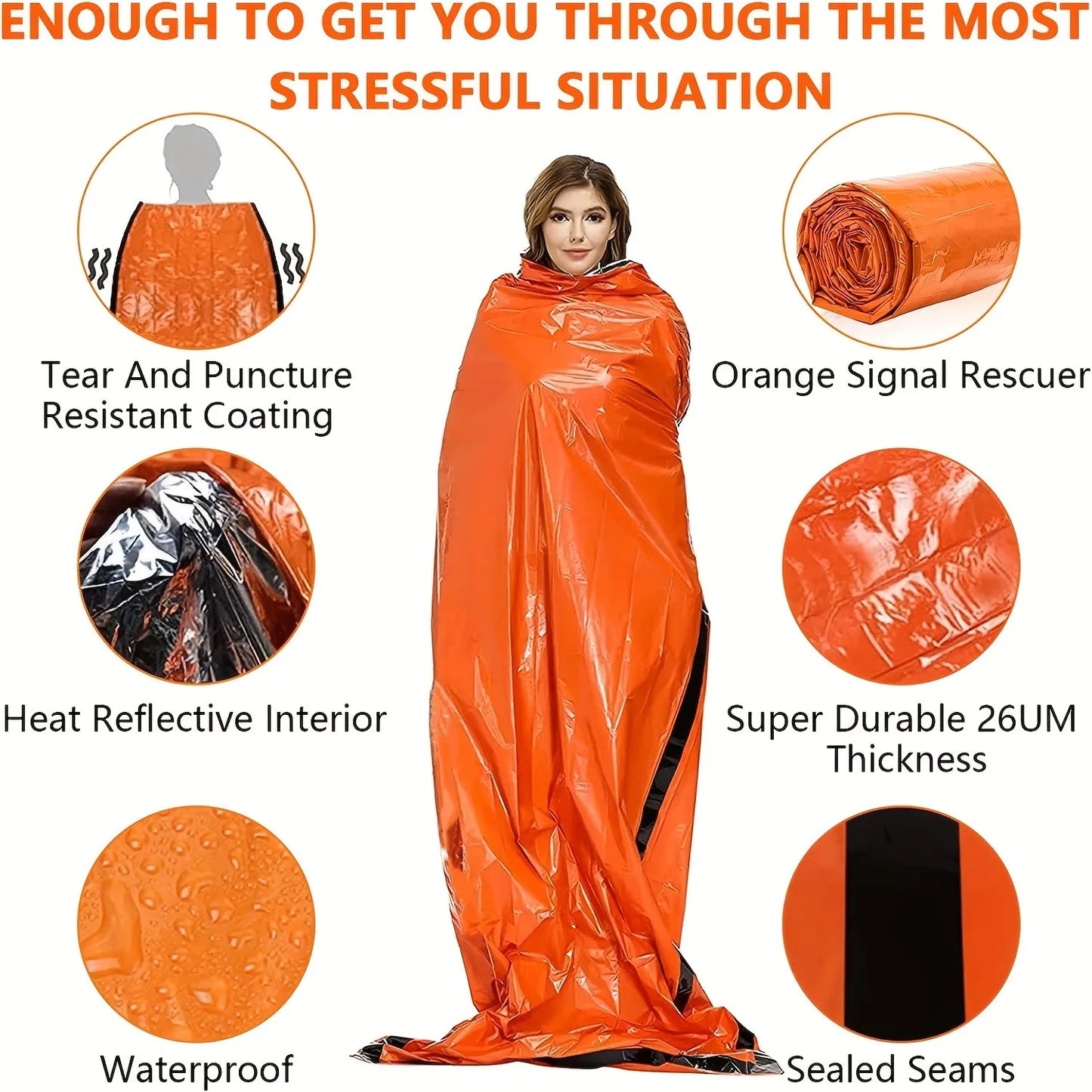 Emergency Thermal Bivy Sack for Camping & Hiking