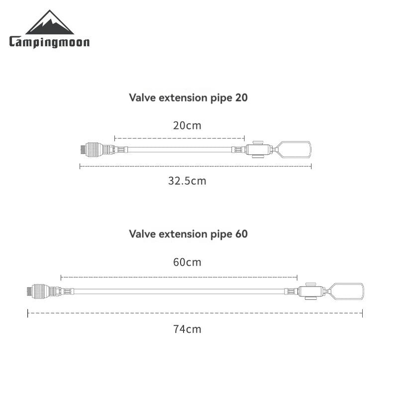 CAMPINGMOON Gas Stove Extension Pipe with Valve for Outdoor Camping