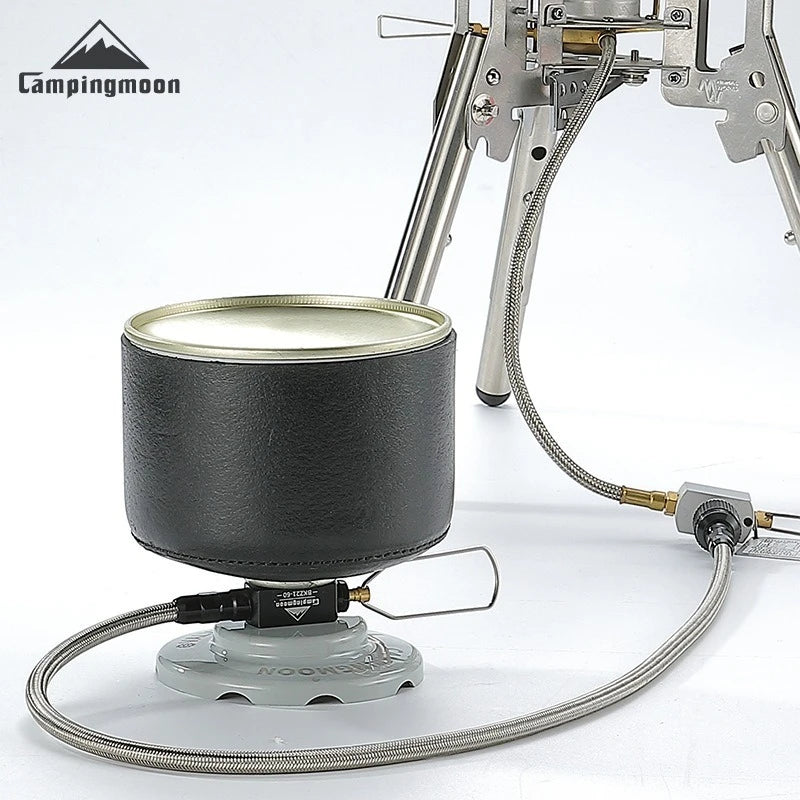 CAMPINGMOON Gas Stove Extension Pipe with Valve for Outdoor Camping