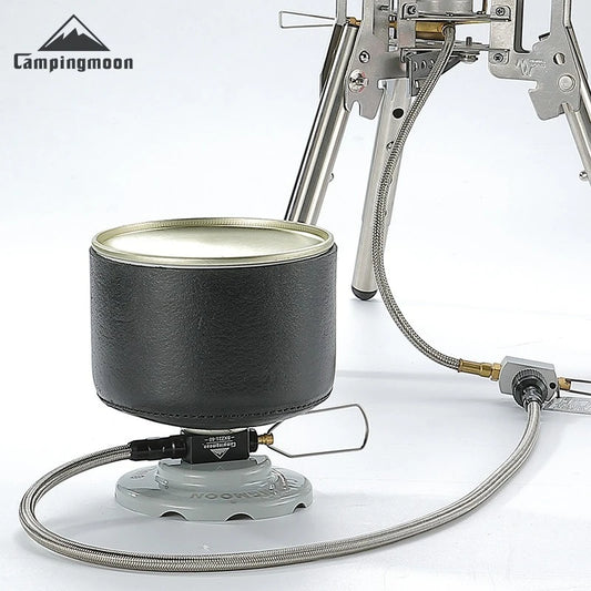 CAMPINGMOON Gas Stove Extension Pipe with Valve for Outdoor Camping