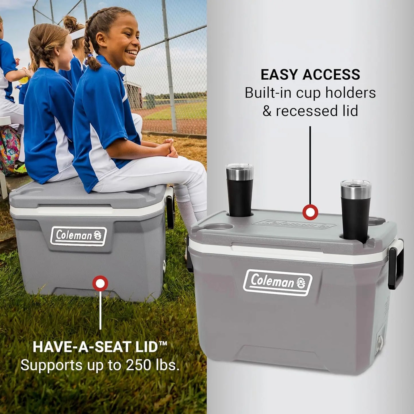 Insulated Hard Cooler for Camping, Fishing & Outdoor Travel