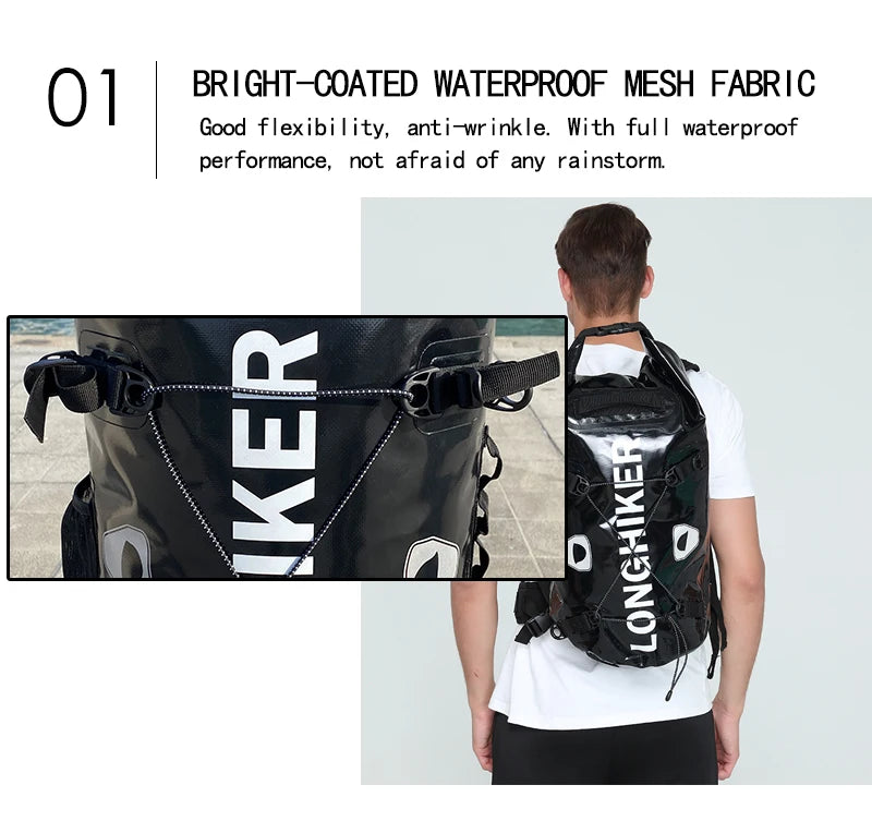 30L Waterproof Dry Bag Backpack for Rafting, Fishing & Hiking