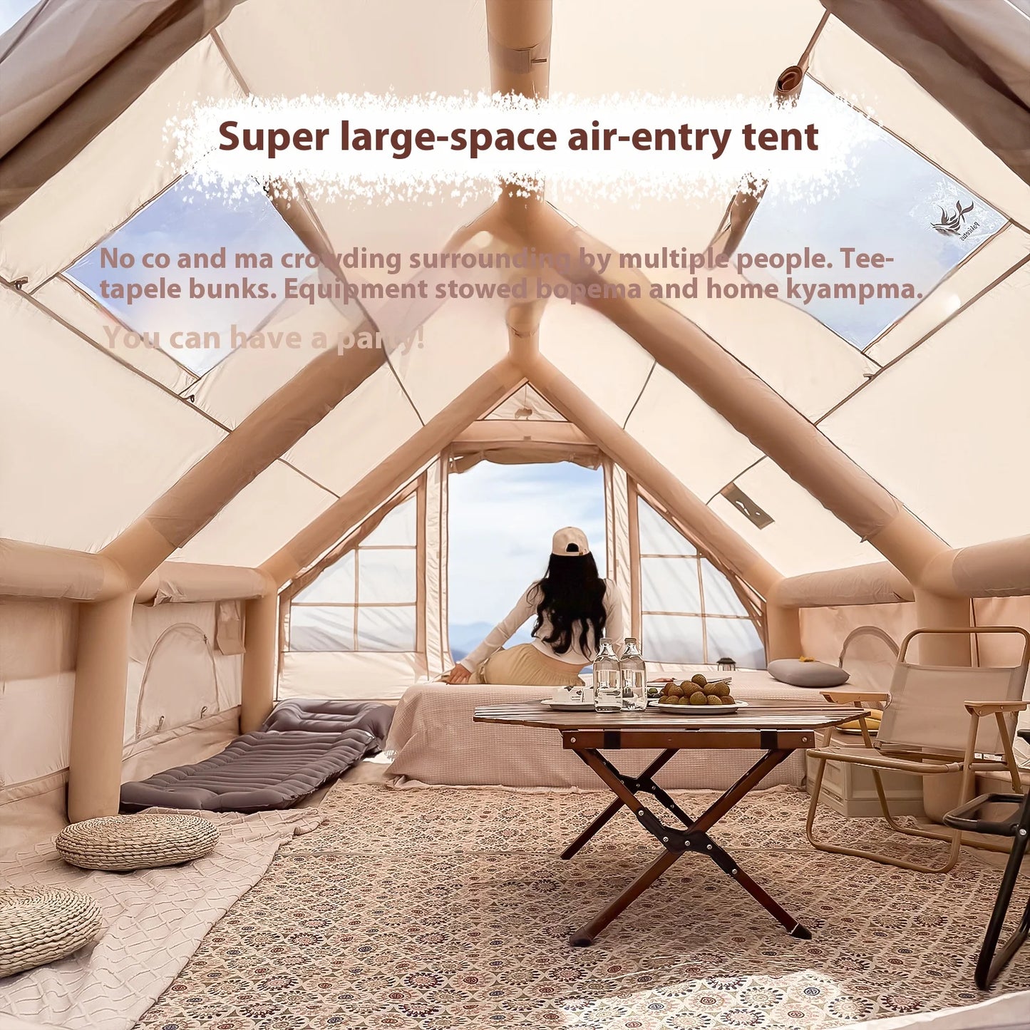 Inflatable Family Camping Tent – 4-Season Waterproof Outdoor Tent for 4–8 People