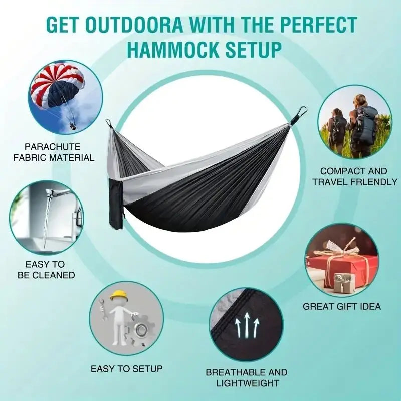 Portable Double Camping Hammock - Lightweight Outdoor Hammock
