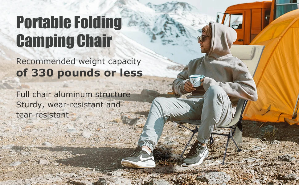 WESTTUNE Lightweight Folding Camping Chair with Headrest