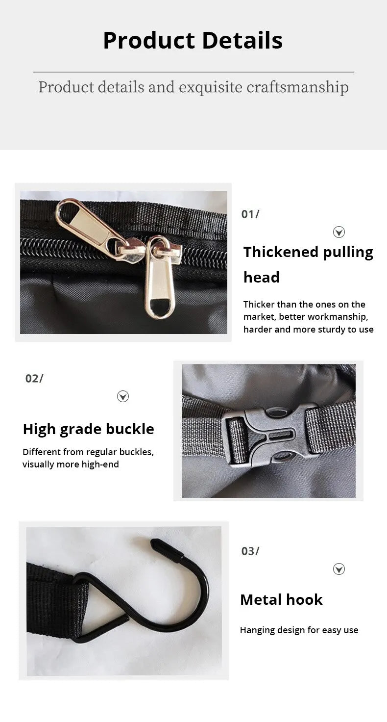 Hanging Travel Organizer with Packing Shelves and Laundry Storage