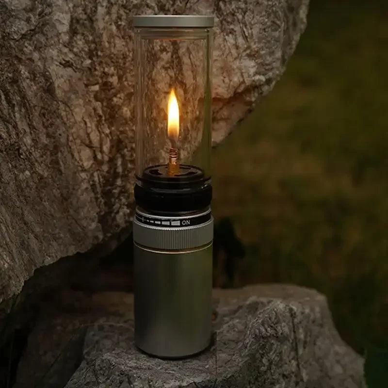 Portable Gas Camping Lantern with Adjustable Flame
