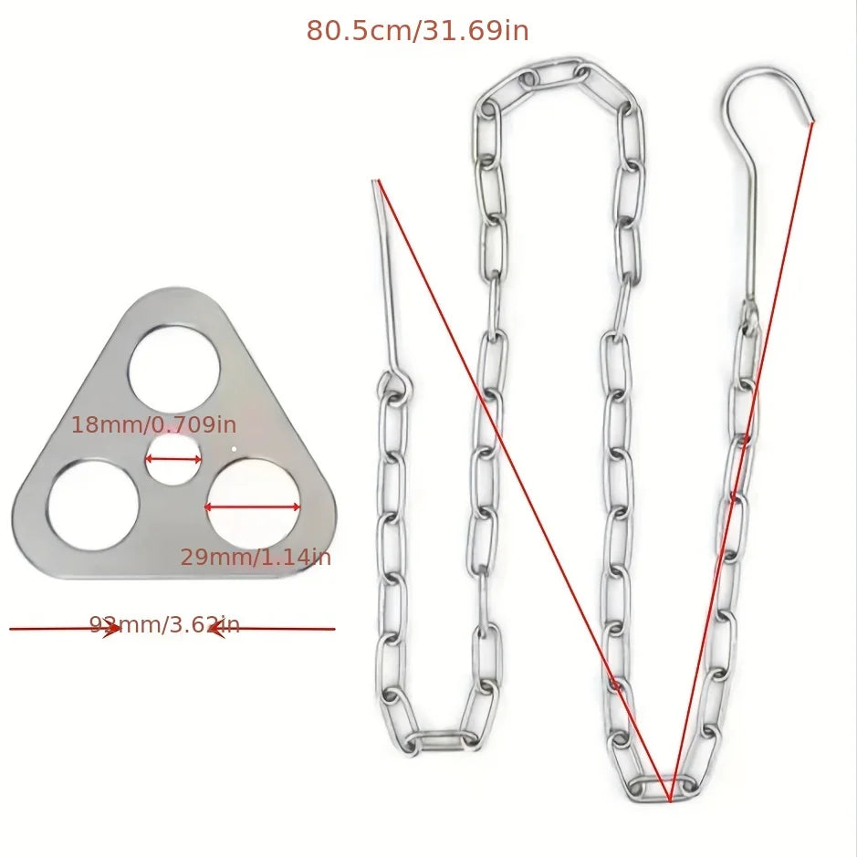 Portable Campfire Tripod Support Plate with Hanging Chain