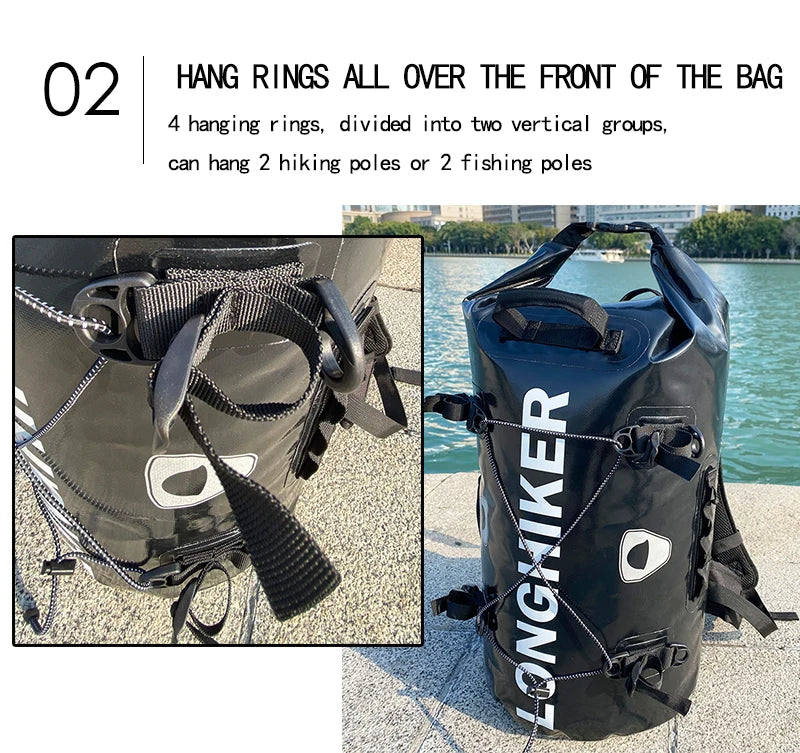 30L Waterproof Dry Bag Backpack for Rafting, Fishing & Hiking