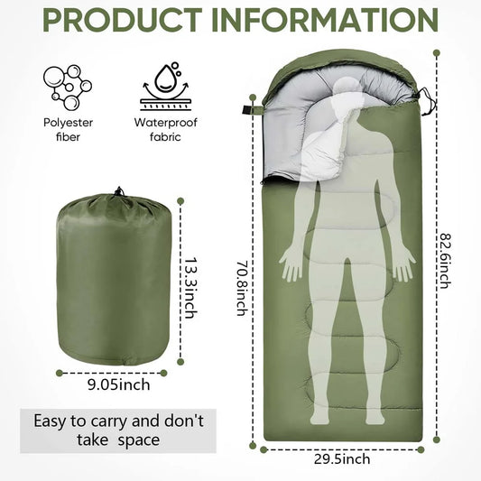 Ultralight Waterproof 4-Season Camping Sleeping Bag for Hiking & Backpacking