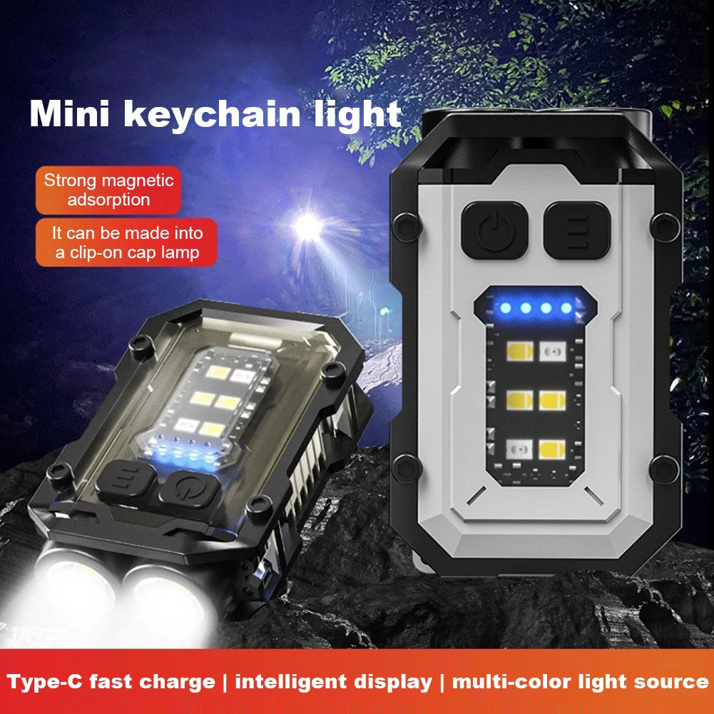 Rechargeable Mini Keychain Flashlight – 180LM Portable LED Camping Light