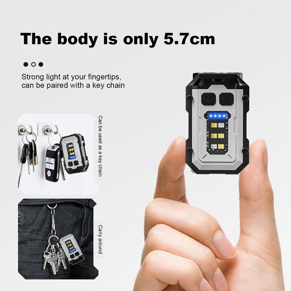 Rechargeable Mini Keychain Flashlight – 180LM Portable LED Camping Light