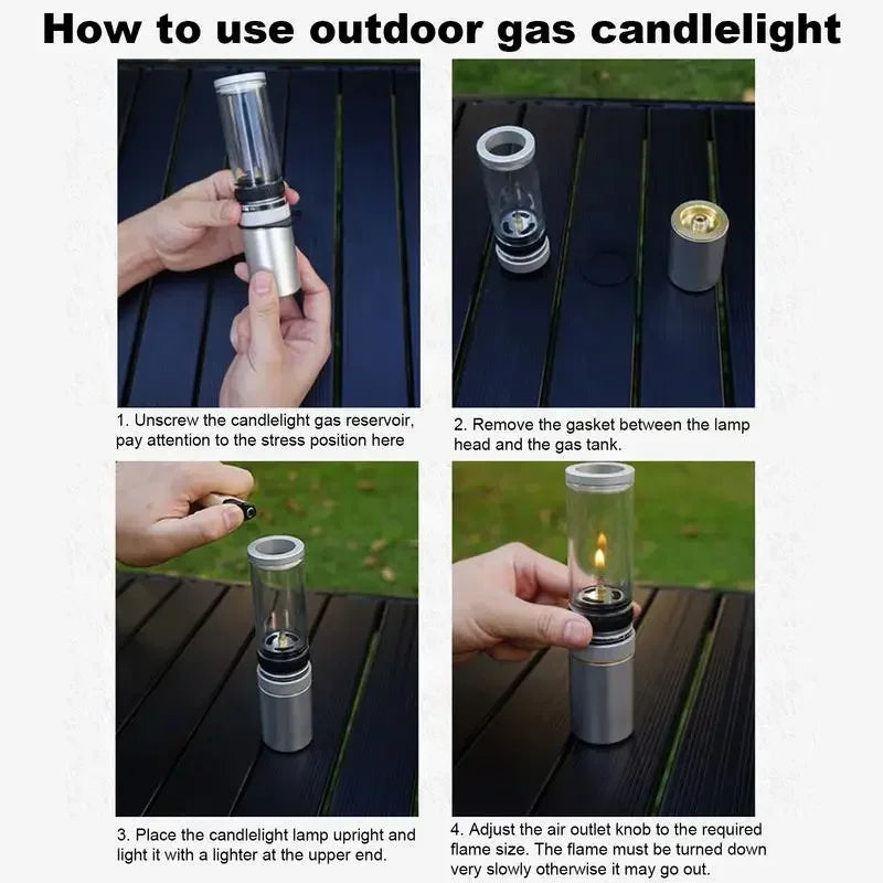 Portable Gas Camping Lantern with Adjustable Flame