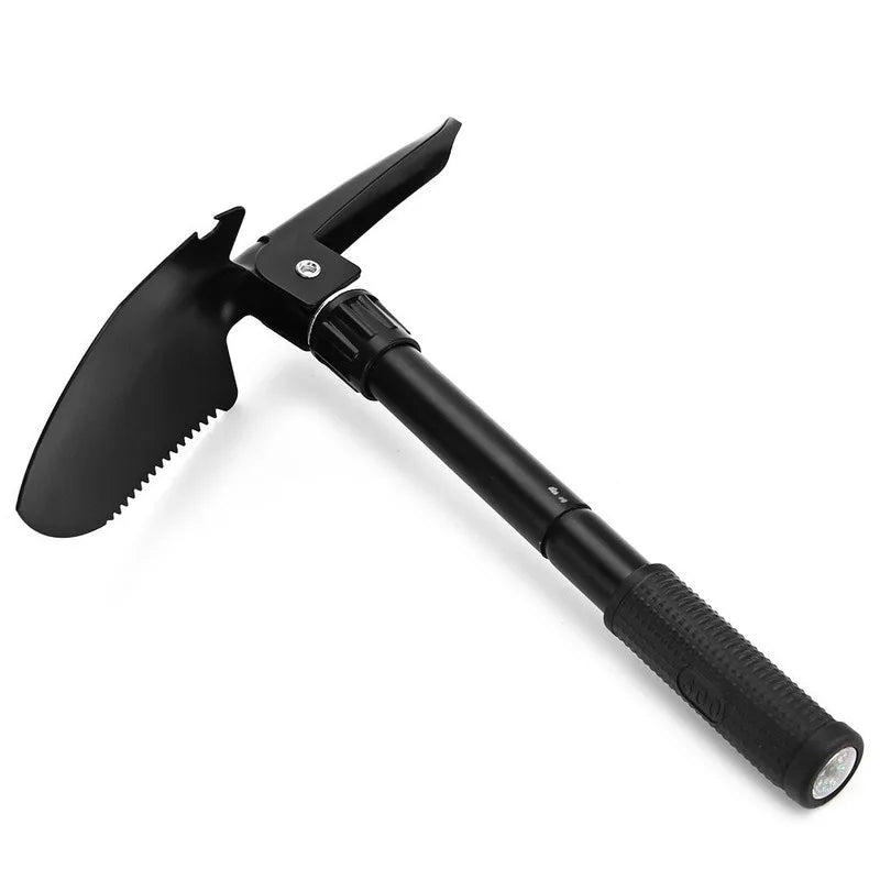 Foldable Camping Shovel with Carrying Pouch and Compass