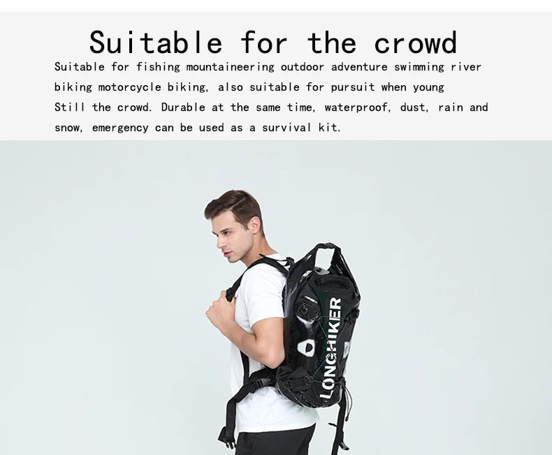 30L Waterproof Dry Bag Backpack for Rafting, Fishing & Hiking