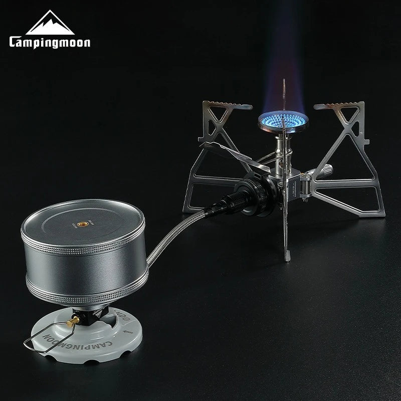 CAMPINGMOON Gas Stove Extension Pipe with Valve for Outdoor Camping