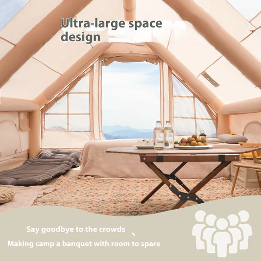 Inflatable Family Camping Tent – 4-Season Waterproof Outdoor Tent for 4–8 People