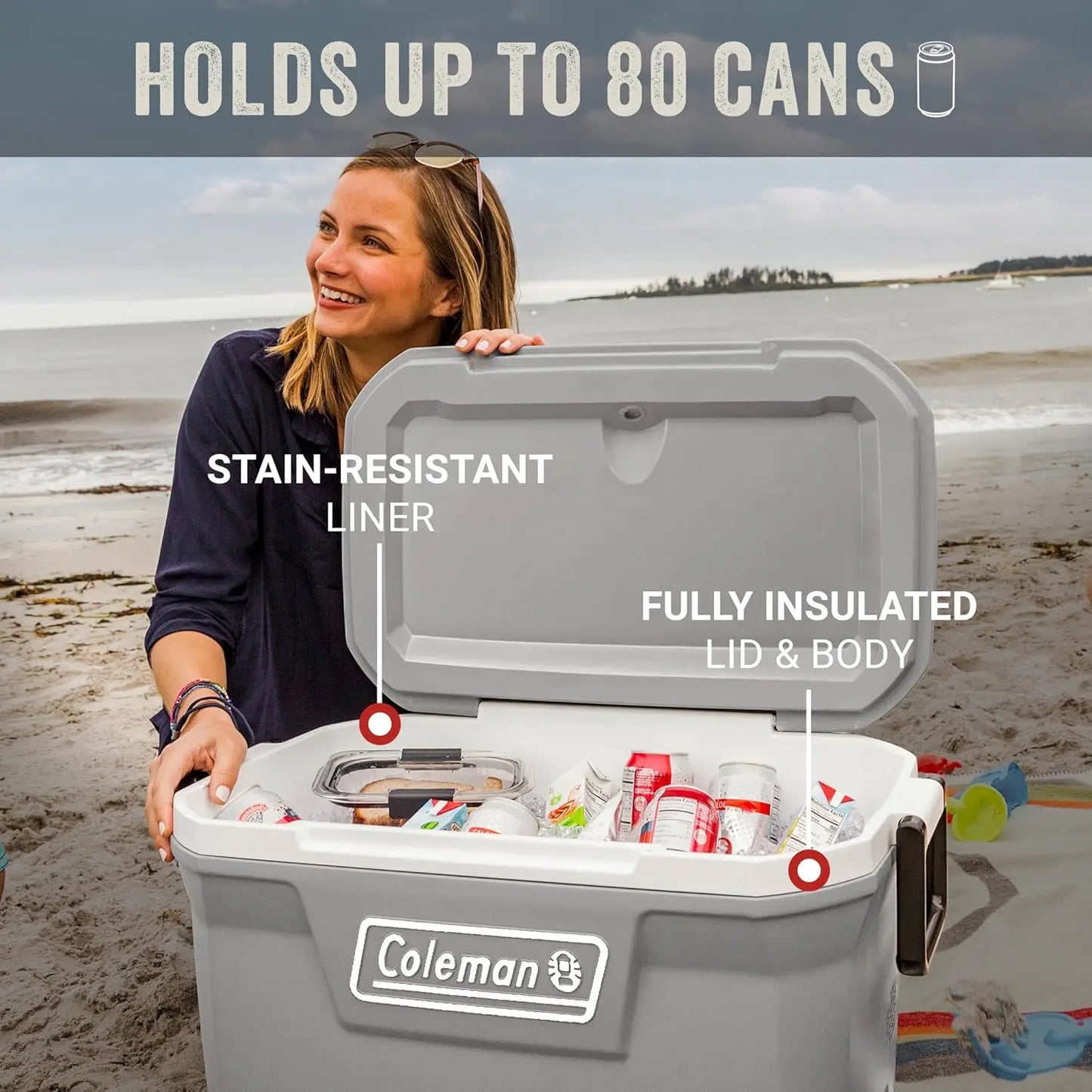 Insulated Hard Cooler for Camping, Fishing & Outdoor Travel