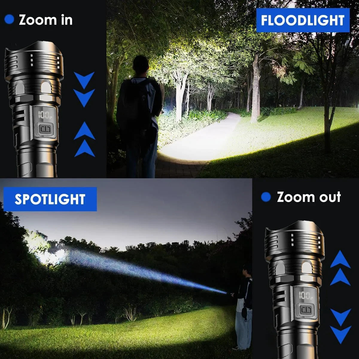 USB Rechargeable High-Power LED Flashlight – Portable Camping & Hiking Torch