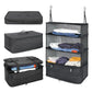 Hanging Travel Organizer with Packing Shelves and Laundry Storage