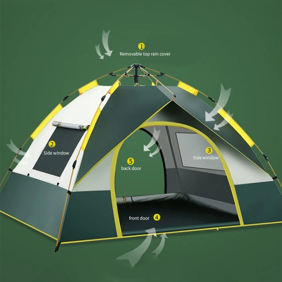 Quick-Open Camping Tent for Outdoor Travel, Picnics & Weekend Adventures